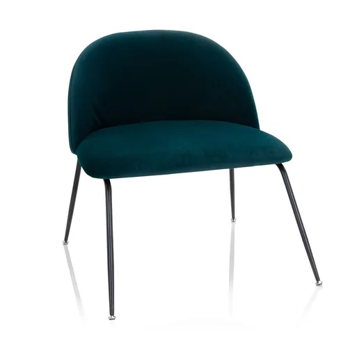 Esszimmerstuhl Lounge Sessel Samt Modern - Stühle für Erwachsene, gepolstert und bequem, ideal für stilvolle Esszimmer. Breite 65 cm, maximale Gewichtskapazität 120 kg, modernes Design in blauer Farbe.