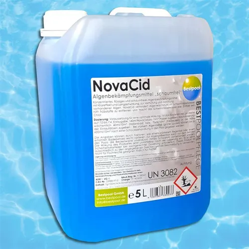 Pool Anti Algen 5L NovaCid Algenbekämpfungsmittel schaumfrei Algenmittel Algicid