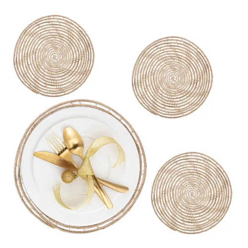 Tischset Tischuntersetzer Platzdeckchen Runde Tischmatte rund handgefertigt