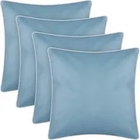 Bestlivings Outdoor Kissen mit Weißer Paspel Türkis – 4er Pack - Wasserabweisende Outdoor Kissen (45x45cm) mit eleganter weißer Paspel. Ideal für Terrasse und Balkon. Robust, leicht zu reinigen und praktisch im Alltag. Perfekte Ergänzung für jeden Außenbereich!