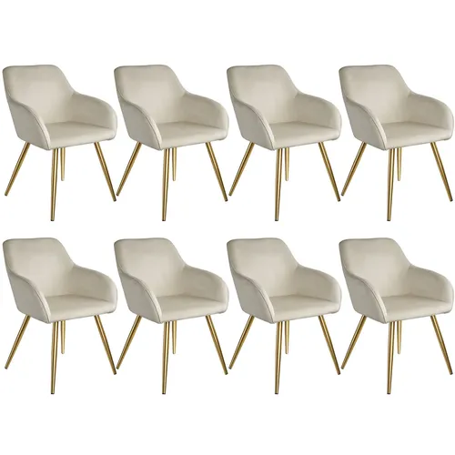 Eleganter Esszimmerstuhl Marilyn im 8er Set in beige von tectake