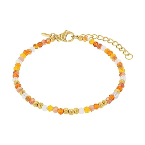 NOELANI Armband Edelstahl Damen Armschmuck, mit Glasperle, 16+3 cm, Gold, nein, Kommt in Schmuck Geschenk Box, 2037925