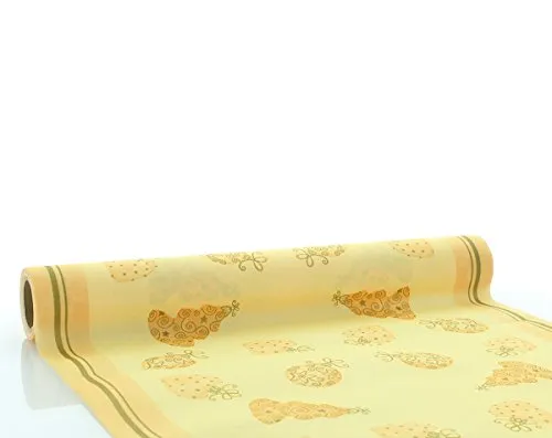 Sovie HOME Tischläufer Tiffany in Creme aus Linclass® Airlaid, Einweg Weihnachtstischläufer stoffähnlich festlich, ideal für Advents- & weihnachtsfeiern, 40cm x 4,80m, 1 Stück
