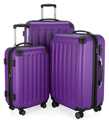 Hauptstadtkoffer Spree - 3er Kofferset, TSA, Trolley-Set, Rollkoffer, Reisekoffer, (S, M & L), Aubergine