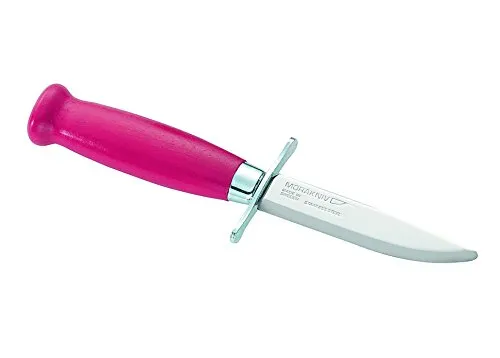 Morakniv Kindermesser mit abgerundeter Klinge - Gürtelmesser für Kinder, rostfreies Material und sicherer Griff aus violettem Birkenholz, ideal für kleine Abenteurer.