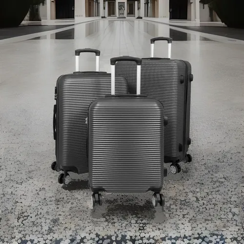 ABS Trolley Reisekoffer Malaga 76cm - 99 Liter, anthrazit-schwarz - Koffer, ideal für längere Reisen mit robustem ABS-Material, 4 drehbare Doppelräder und integriertes Zahlenschloss für zusätzliche Sicherheit.