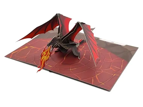 Dragon Fire Fantasy 3D-Pop-Up-Karte für Geburtstag, Abschluss, Valentinstag, Vatertag, Jahrestag, Dankeschön, Genesung, alle Anlässe