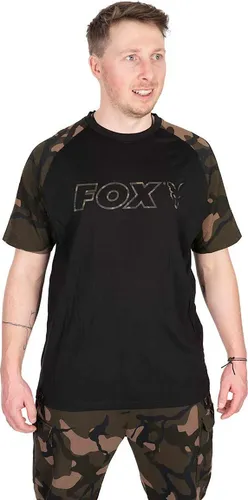 Fox Fishing Angelshirt Black/Camo Outline T-Shirt - 2XL