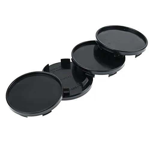 RKC 4X 65 mm Nabenkappen Felgen Deckel Radnaben Kappen Schwarz Flach für RH Felgen