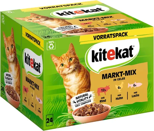 Kitekat Markt-Mix in Gelee Multipack Vorratspack 24x85 g