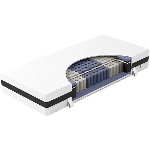 verapur Taschenfederkernmatratze 120 x 220 cm, H3, mit 7-Zonen, King Ortho Luxe Hypersoft Matratze, waschbarer Bezug, Öko-Tex, 30cm hoch