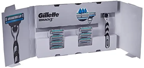 Gillette Mach3 Rasierer mit 7 Klingen, briefkastenfähige Verpackung