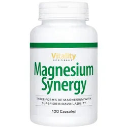 Magnesium Synergy Komplex Glycinat Malat & Citrat - Arzneimittel zur Unterstützung des Nervensystems und der Muskelfunktion, mit verbesserter Bioverfügbarkeit durch 3 Magnesiumverbindungen für optimale Aufnahme.