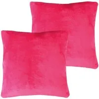 Bestlivings Kissenhülle Kuschel Kissenbezug mit Reißverschluss 50 x 50 cm Pink 2er Pack