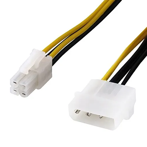 BestPlug 15cm internes PCI Strom-Kabel Adapter für Computer, P4 Buchse Kupplung weiblich auf 5,25 4pol Stecker männlich