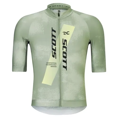 Scott Jersey M's RC Pro SS in Spray Grey/Acid Yellow (8244) - Größe M - Stylisches Fahrradtrikot für optimale Bewegungsfreiheit und Tragekomfort. Ideal für sportliche Aktivitäten und aus atmungsaktivem Material gefertigt.