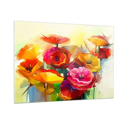 Bilder auf Glas 100x70cm Glasbild Blumen Frühling Flora Garten Groß Wanddeko Bild im Glas Schlafzimmer Küche Deko Wandbilder Dekoration Wohnzimmer Modern Wall Decor Wand Kunstdruck Art GAA100x70-2877