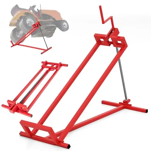 COSTWAY Rasentraktor Heber - Faltbare Hebebühne bis 400 kg - Zusatzgerät für Aufsitzrasenmäher, stufenlos höhenverstellbar bis 77 cm und neigbar bis 50°, ideal für Wartungsarbeiten und einfach zu transportieren.