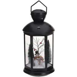 Home Styling Collection Laterne, Schwarz, Weiß, Kunststoff, 21.5x43x21.5 cm, Dekoration, Windlichter & Laternen, Windlichter