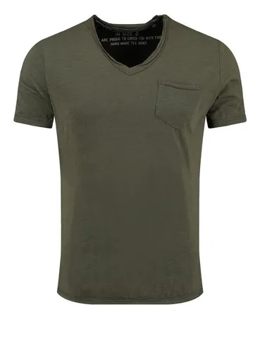 Key Largo T-Shirt Water vintage Look uni Basic MT00780 V-Ausschnitt unifarben kurzarm slim fit