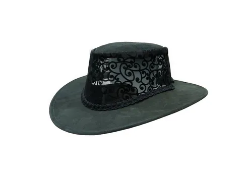 Outbacker Cowboyhut Sommer Cowboy-Hut aus Wildleder mit Meshkrone- Optimaler Sonnenschutz