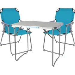 3-teiliges Campingmöbel Set Alu mit Tragegriff - Camping-Möbel aus robustem Alu und Textilgewebe, leicht und tragbar – ideal für Ausflüge und Outdoor-Aktivitäten.