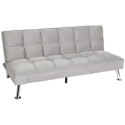 Mendler Sofa HWC-K21 Klappsofa mit Schlaffunktion - Sofa mit dreistufig verstellbarer Rückenlehne und Nosagfederung für hohen Sitzkomfort. Ideal für entspannte Abende und Übernachtungsgäste. Liegefläche 181x107 cm, elegantes Design in grau.