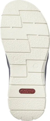 Rieker Herren Pantolette blau - Bequeme Sommerbegleiter in Größe 45 - Herren-Pantoletten von Rieker, aus hochwertigem Kunstleder mit weicher Lederdecksohle für höchsten Komfort und ein entspanntes Tragegefühl an heißen Tagen.