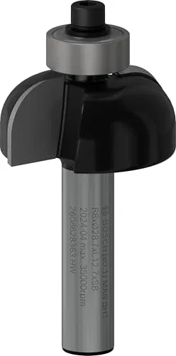 Bosch Professional Zubehör 2608628363 Hohlkehlfräser 8 mm, R1 8 mm, D 28,7 mm, L 13 mm, G 54 mm