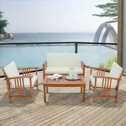 Gartenmöbelset 'Brissogne' 4-tlg. Akazienholz von en.casa