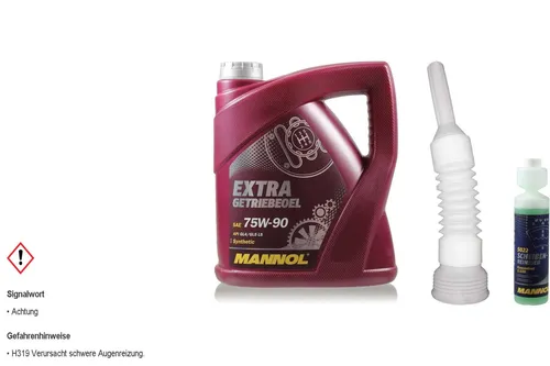 4L MANNOL Extra Getriebeöl 75W-90 API GL 4/GL 5 LS Schlauch + Scheibenreinigerr