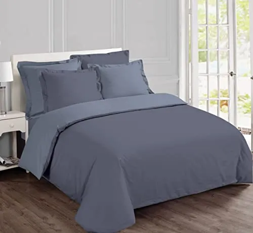 Vision Bettwäsche, 1 Bettbezug 240 x 260 cm + 2 Kissenbezüge 65 x 65 cm, 100 % Baumwolle, Grau und Perlgrau