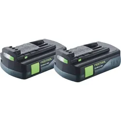 Festool Akku Set 2x BP 18 Li 3,0 C - Leistungsstarke 18 V Akkus - Elektrowerkzeug-Akkus mit 3 Ah Lithium-Ionen-Technologie für längere Laufzeiten und hohe Effizienz, ideal für Profis und Heimwerker.
