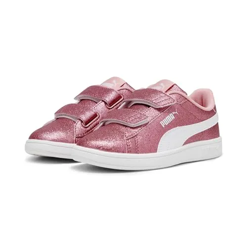 Puma Smash 3.0 Glitz Glam V Sportschuhe Rosa EU 20 - Babysneakers mit funkelndem Glitzereffekt, ideal für bequeme Bewegungen dank weichem Synthetikoberteil und Klettverschluss für einfaches An- und Ausziehen.