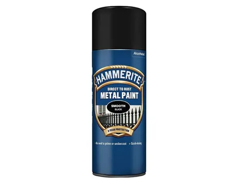 Hammerite Spray direkt auf Rost Satin 400 ml, schwarz