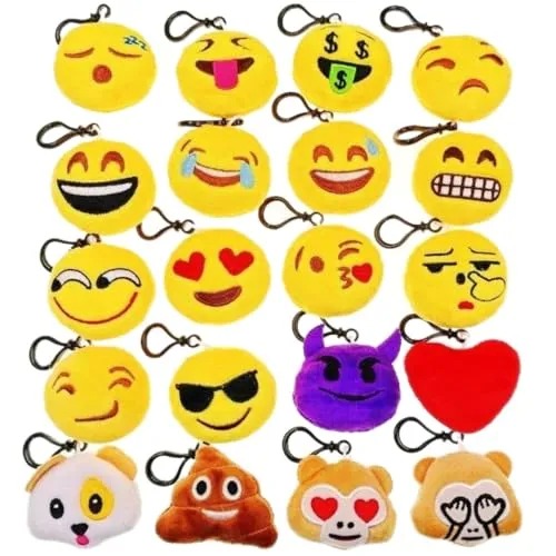 JZK 20 x Mini plüsch Schlüsselanhänger 5cm Tasche Anhänger, Kinder oder Erwachsene Mitgebsel Geschenk Spielzeug Gastgeschenk für Geburtstag Kinder Party Festival