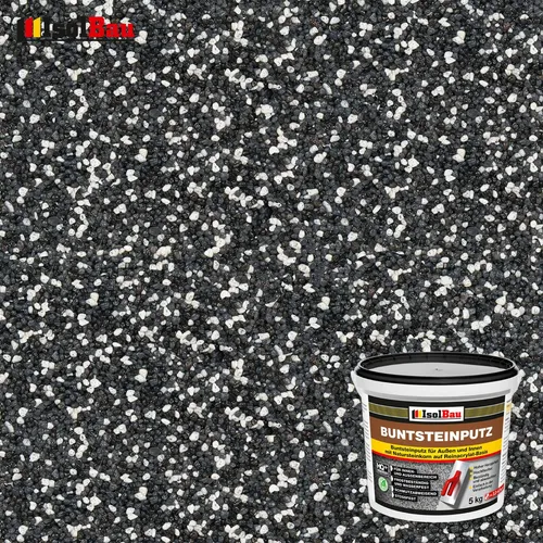 Buntsteinputz Mosaikputz BP33 (weiss, anthrazit, schwarz) 5kg Absolute Qualität