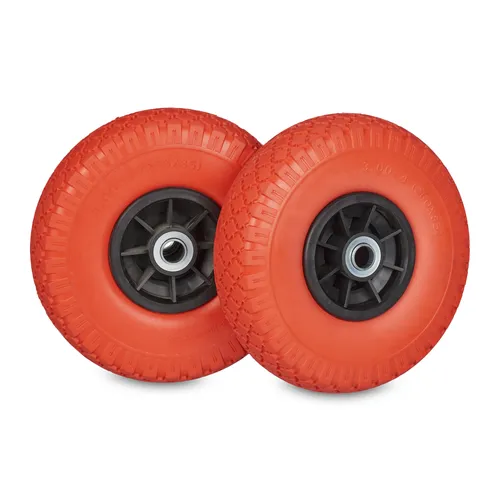 relaxdays Sackkarren-Rad 2er Set PU 3.00-4, pannensicher