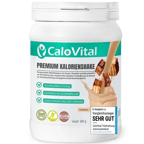 CaloVital Zunehmen hochkalorische Trinknahrung - Proteine zur Gewichtszunahme, geschmacklich köstlich in Tiramisu - ideal für alle, die effektiv an Gewicht zulegen möchten.