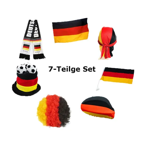 Meisterhome ® Deutschland Fanartikel 7 Teilig Fußball EM Dekoration Deutschland