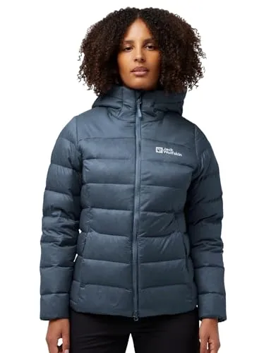 Jack Wolfskin NEBELHORN DOWN HOODY W RDS - Daunenjacke für Damen - Funktionsjacke in midnightsky, wasserabweisend und winddicht, ideal für Outdoor-Aktivitäten bei kaltem Wetter.