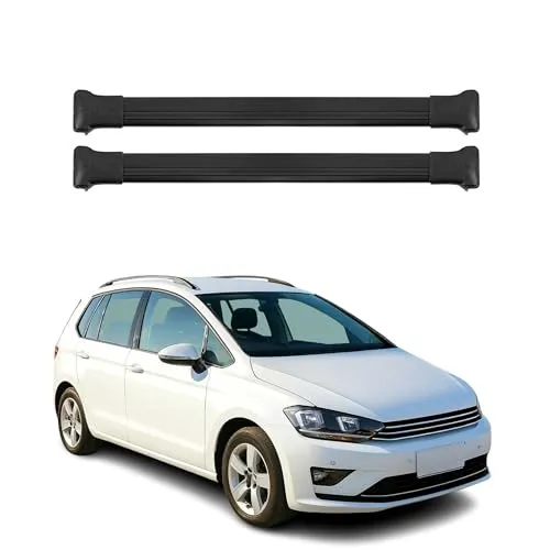 OMAC Dachträger Gepäckträger für VW Golf Sportsvan 2014-2019 - Dachgepäckträger aus leichtem Aluminium, wasserbeständig und abnehmbar. Ideal für Fahrrad- und Skiträger, mit einfacherer Installation und aerodynamischem Design für weniger Windgeräusche.