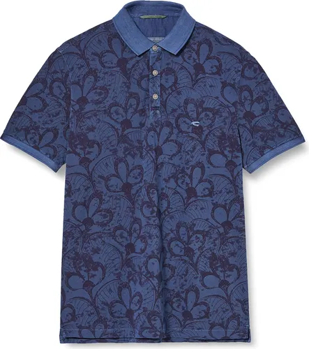 Camel Active, ,  kurzarm Polohemd Poloshirt, Pique, blue floral, M 25119