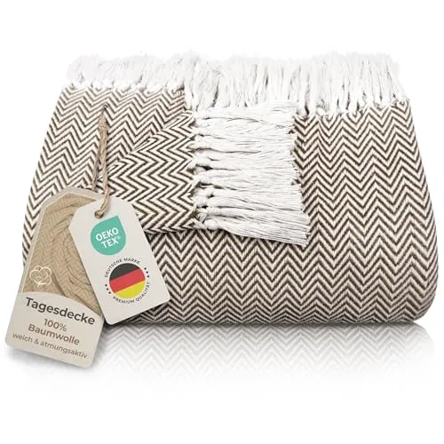 Gräfenstayn Premium Tagesdecke mit Fransen