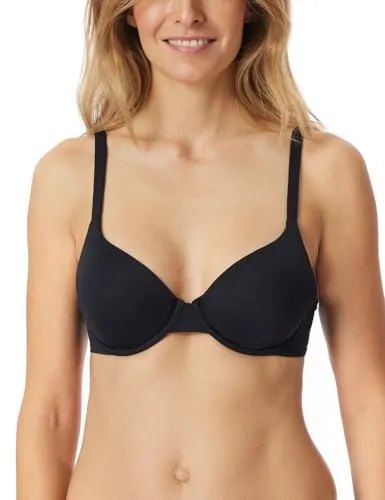 Schiesser Damen Schalen-BH Unique Micro - Schwarz, 95E - Eleganter Schalen-BH mit Bügel und gleitenden Cups für optimalen Halt und Flexibilität. Hochwertige Materialien sorgen für hohen Tragekomfort. Ideal für jeden Anlass!