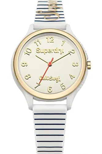 Superdry Damen Analog Quarz Uhr mit Silicone Armband SYL153WG