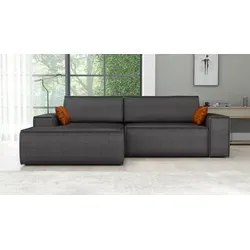 Ecksofa TOR mit Schlaffunktion. Farbe: Graphite. - Dunkelgrau