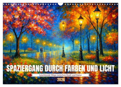 Kerstin Waurick | Spaziergang durch Farben und Licht 2026 Wandkalender - Kalender mit 14 impressionistischen KI-Gemälden in leuchtenden Farben, ideal für Kunstliebhaber und zur Verschönerung jedes Raumes.