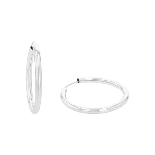 Amor Creolen 925 Sterling Silber Damen Ohrschmuck - Ohrringe für Damen, 28 mm große Creolen aus glänzendem 925 Sterling Silber – eine zeitlose Geschenkidee für besondere Anlässe.