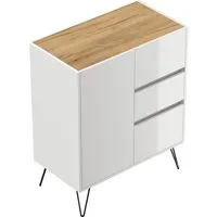 Produktbild P & B Sideboard Posseik Industrial, Eiche, Weiß Hochglanz